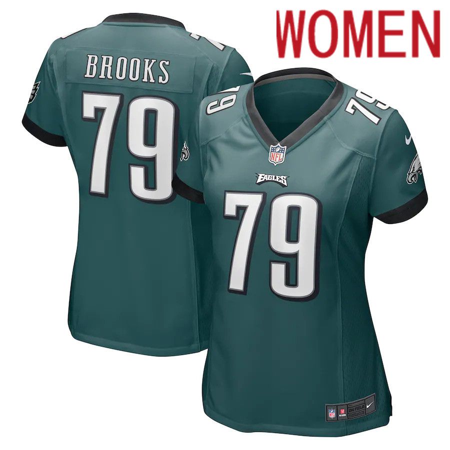 Women Philadelphia Eagles #79 Brandon Brooks Nike Midnight Green Game NFL Jersey